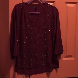 Maroon with sparkles Maurices medium